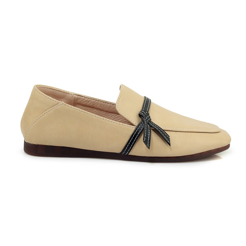 Qutaa kvinnor pumps lågklackat pu läderplattform fyrkantig tå retro casual slip on casual skor dam pumps stor storlek 34-43