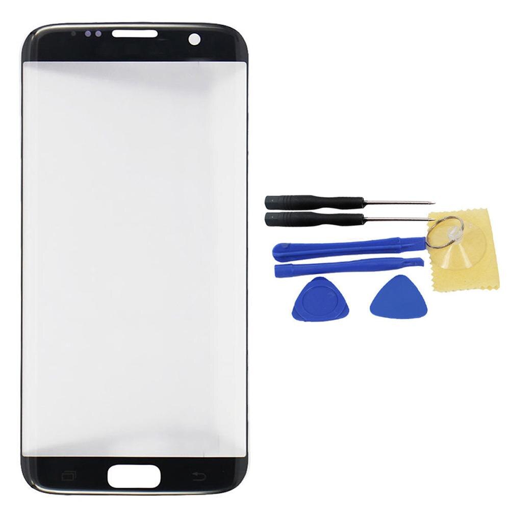 Replacement Front Glass Lens Touch Screen Replace for Samsung Galaxy S7 Edge G935 Phone Outer Glass Lens Repair Tool Kits +Tool : Black