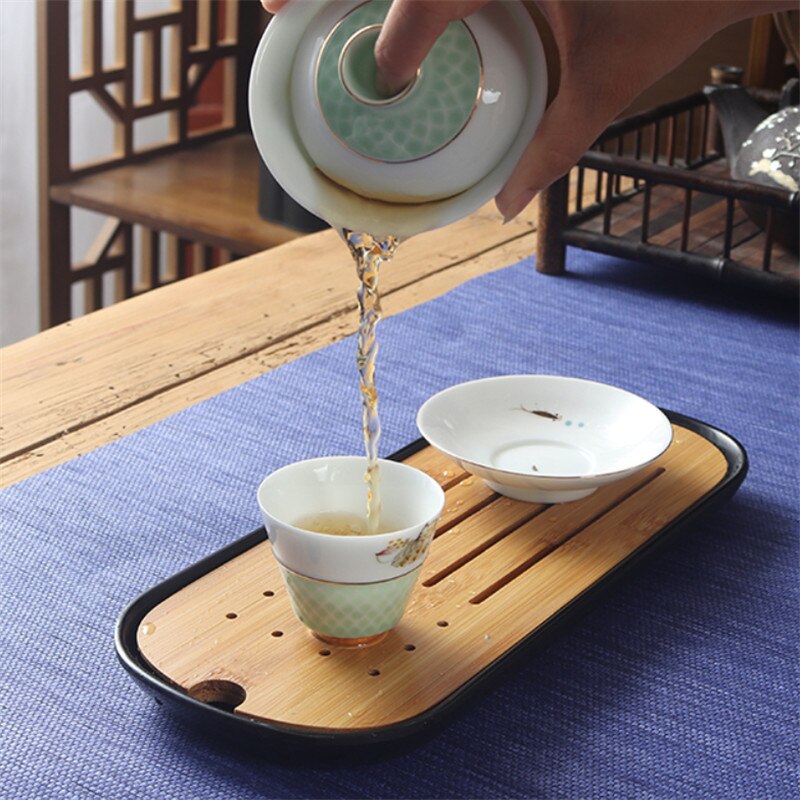 Kinesisk håndlavet keramik gaiwan hvid porcelæn kontor te kop bærbar rejse te skål håndmalet kung fu te sæt drikkevarer