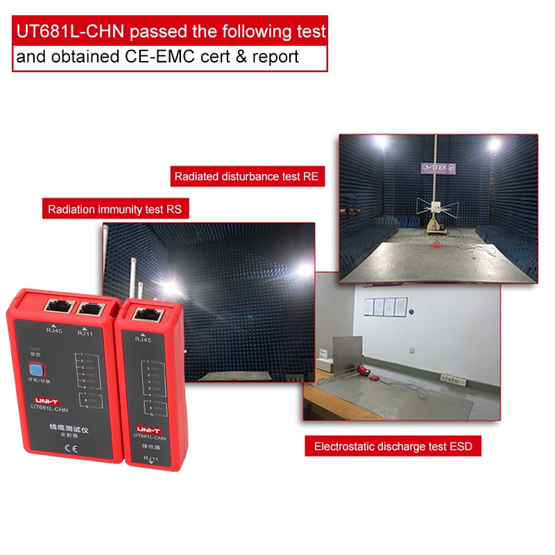UNI-T UT681L CHN Cable Tester LAN Auto Network LED Tester Ethernet Telephone BNC HDMI Repair Tool Line Detector High precision
