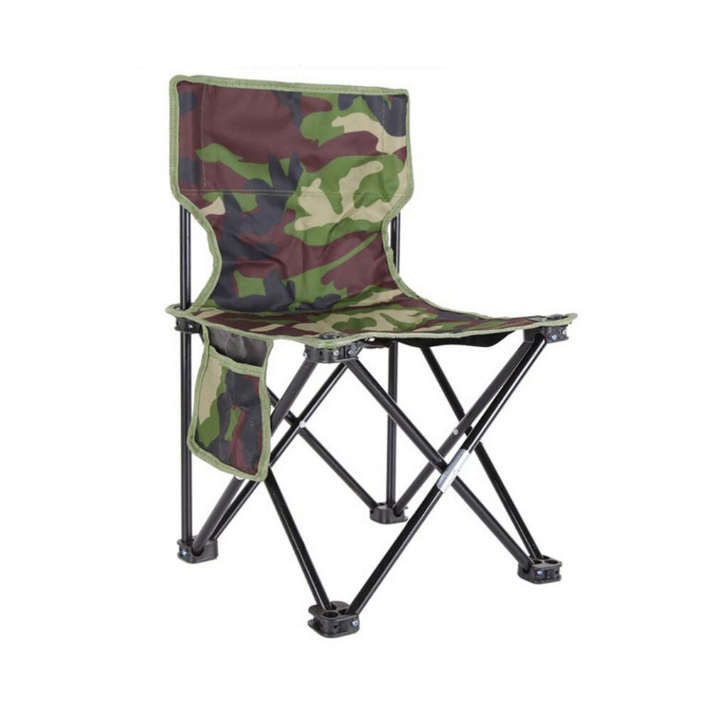 Silla plegable de camuflaje a la , silla para pesca al aire libre, portátil e informal, pequeña, con patrón aleatorio