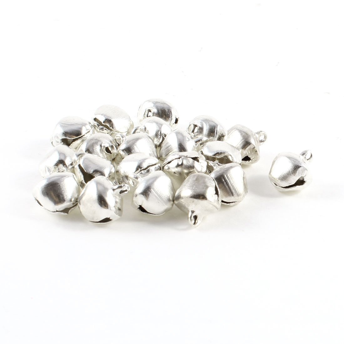 Lhbl 20 Pcs Kerst Jingle Bells 10 Mm Silver Tone
