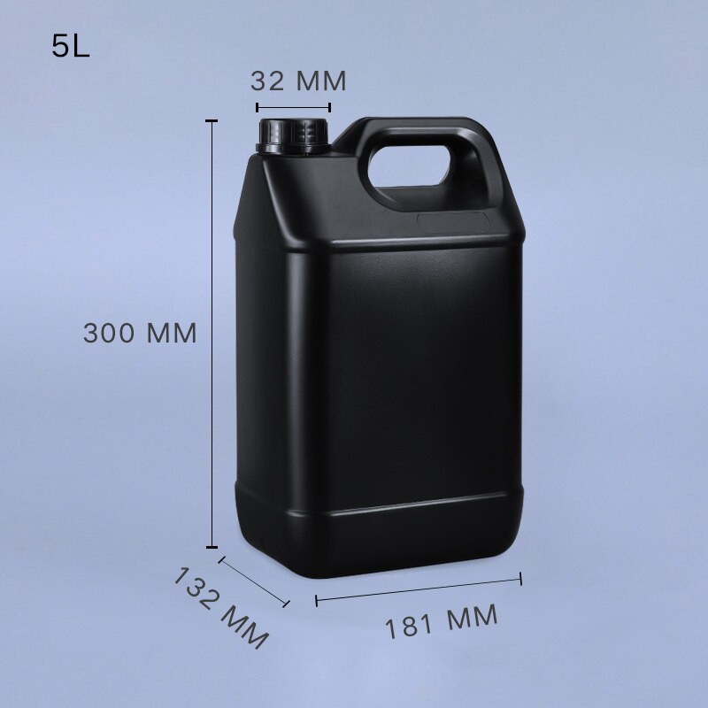 5 liter Thicken HDPE plastic Container with Lid Food Grade liquid jerry can Leakproof water bottle Honey barrel 1Pcs: black