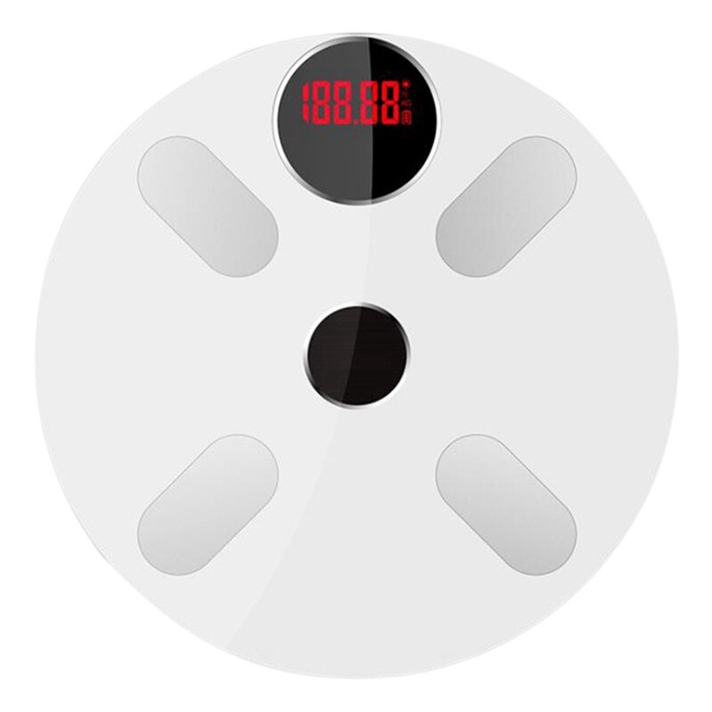 Smart Body Scale Digital Scales for Body Weight Bluetooth LED Screen Composition Analyzer with Smartphone App: white
