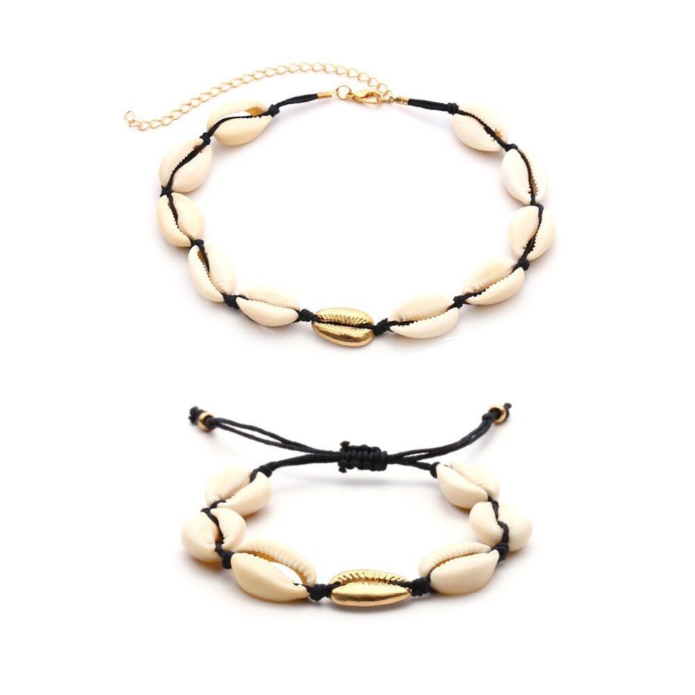 Collier en acrylique avec coque en métal pour femmes, chaîne ras du cou, bijoux de plage, printemps-été, directe, offre spéciale, Ensemble de Boho