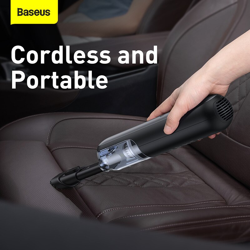 Baseus-aspiradora portátil con USB, aspiradora de mano con filtro HEPA, silencioso, lavable, 4000Pa, minidiseño para limpieza de coche y PC