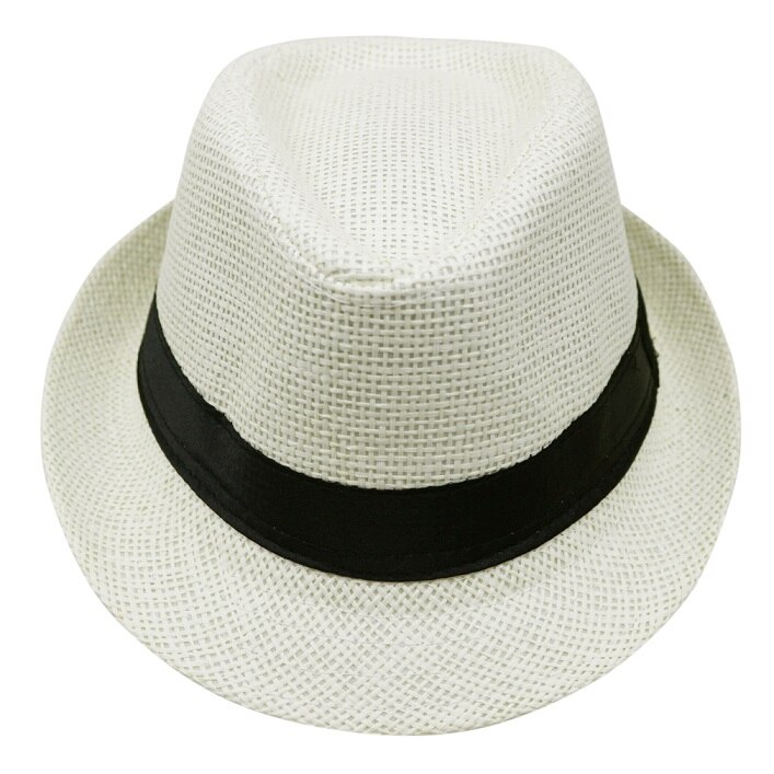 Sommer stil barn solhat strand trilby sol hatstraw panama hat forboy girlfit til børn børn 54 cm: Fløde
