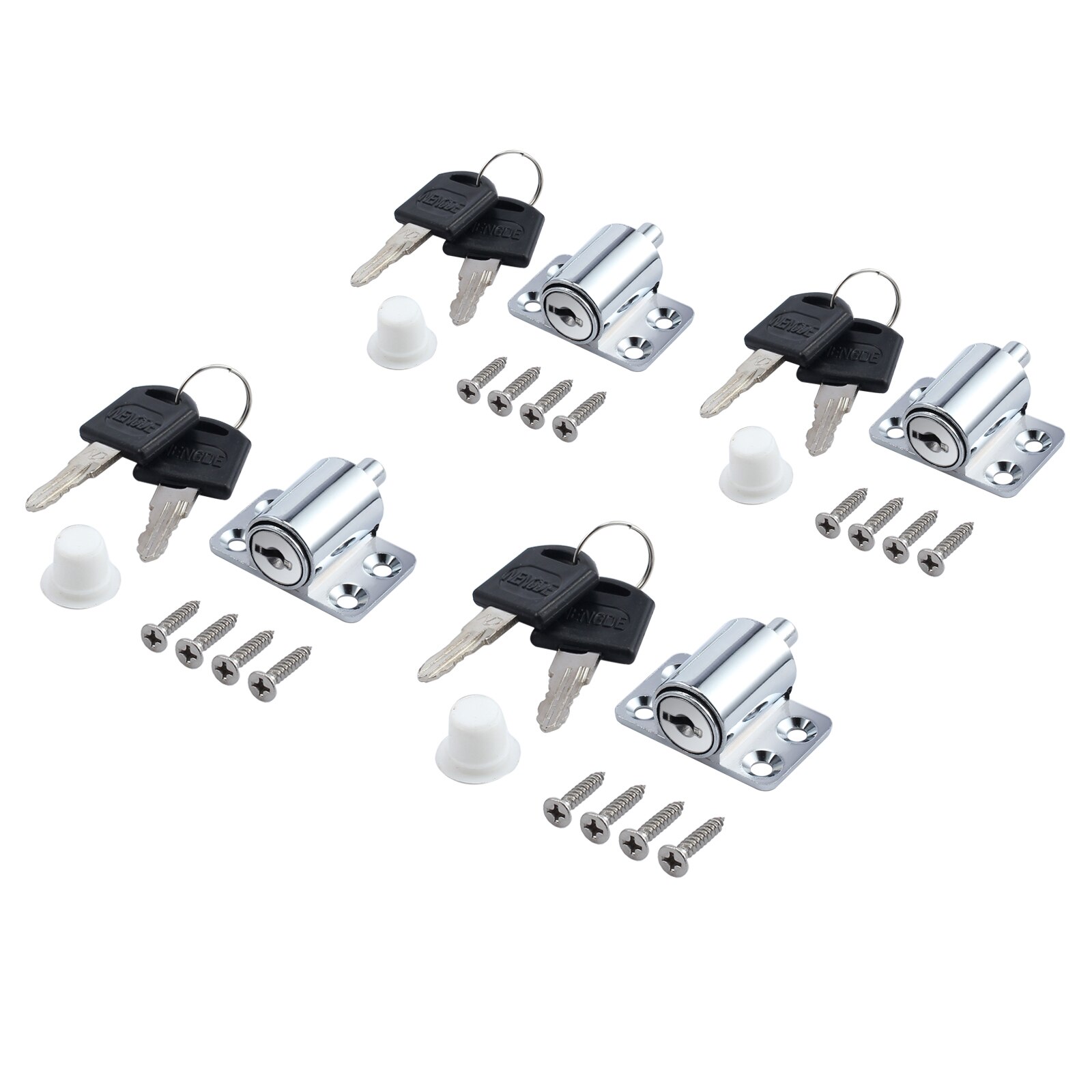 Neoteck-Juego de cierres para puerta corredera de Patio, cerrojo de seguridad antirrobo, color negro, blanco, plateado y blanco, 4 unidades