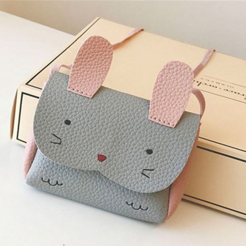 4 Colors Newest Baby Kids Coin Purse Girls Cute Mini Wallet Shoulder Messenger Bags: Gray