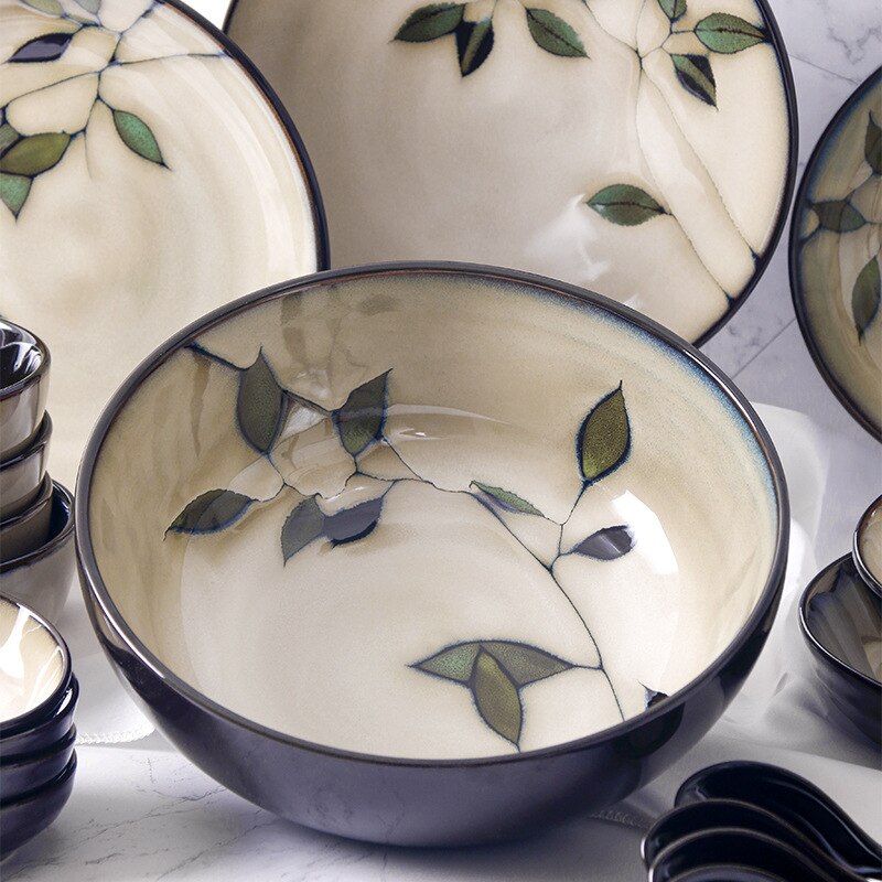 Japanse En Koreaanse Keramische Servies Creatieve Handgeschilderde Plaat Rijstkom Soepkom Noedelkom Slakom Water Cup