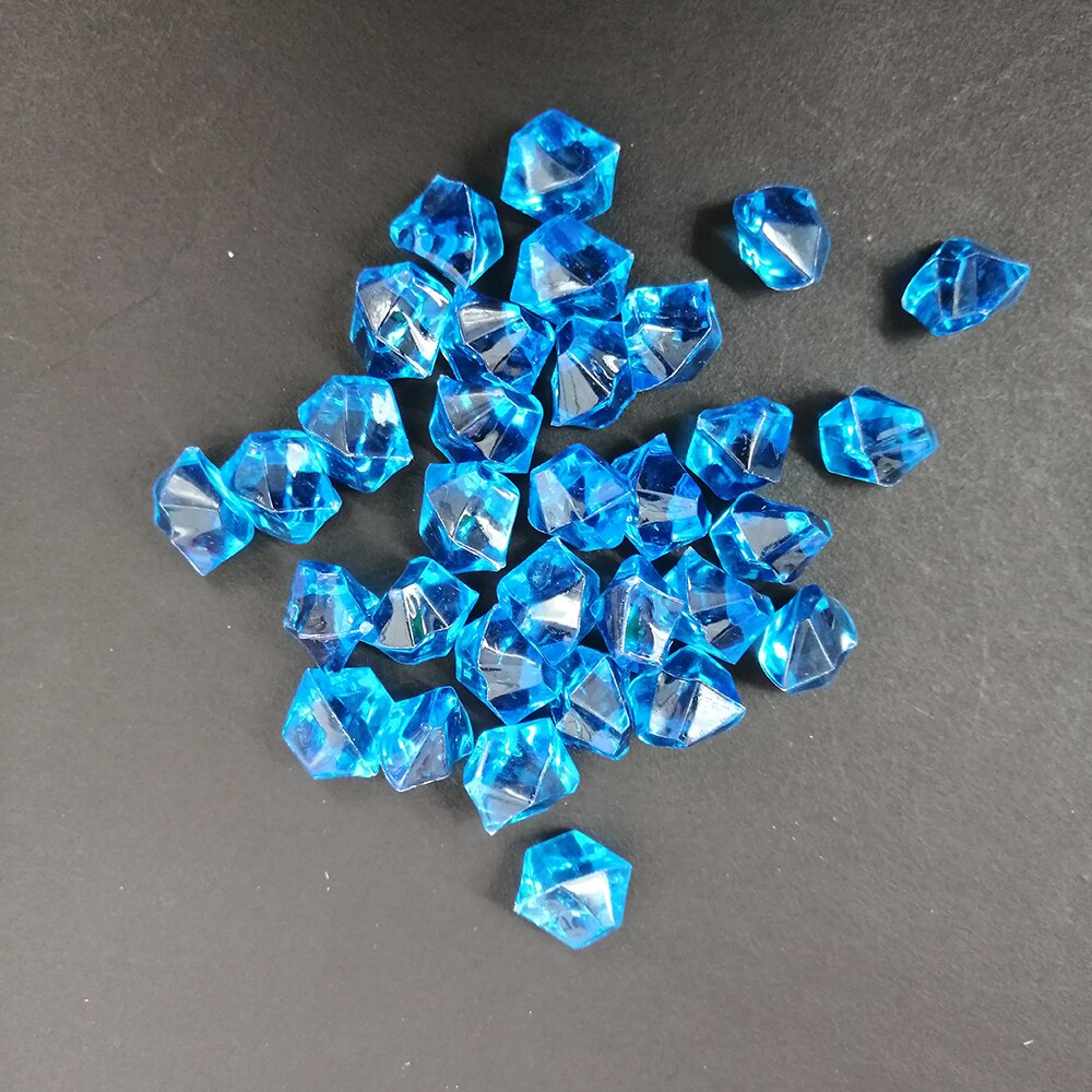 Camal 200 stuks/zak 11 x 14mm aquarium acryl stenen kristal ijsblokjes decoratie vaasvuller kiezel aquarium huis ornament landschap: Donkerblauw