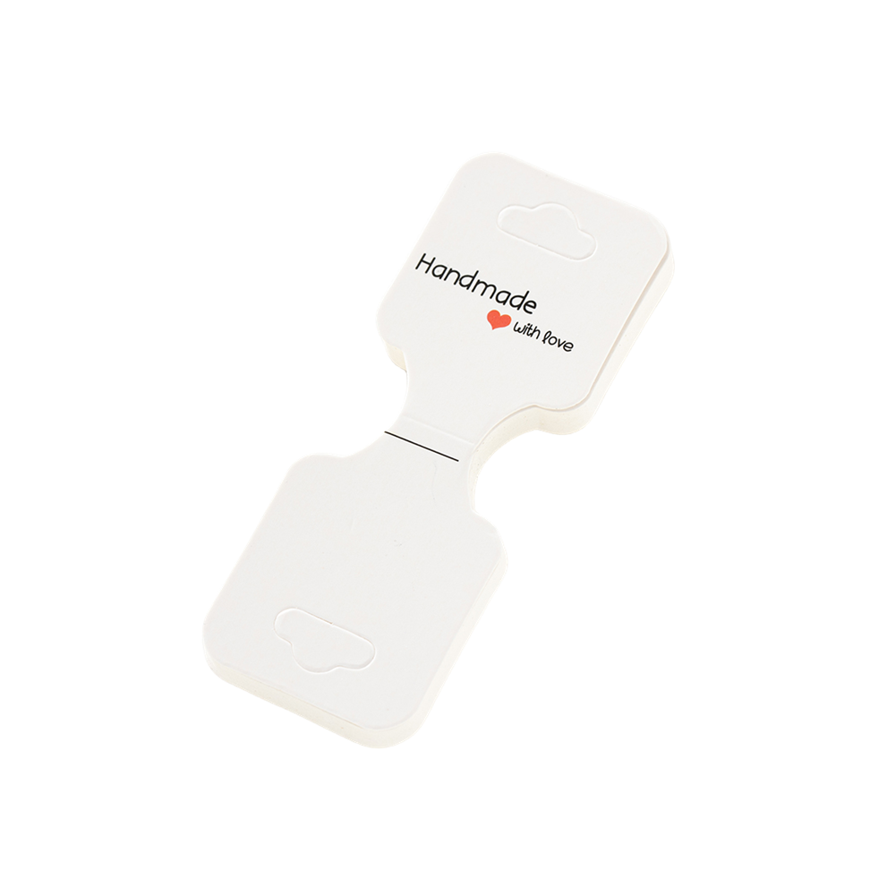 Tarjetas colgantes de etiquetas de precio para exhibición de Joyas, papel plegable, bricolaje, embalaje en blanco, banda para el pelo, pulsera, collar, tarjetero, 50 piezas, 3,5x9cm: Negro