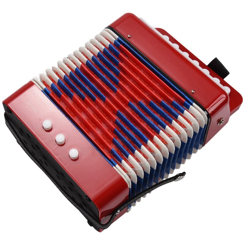 2x Mini Kleine Kinderen Keyboard Accordeon Rhythm Educatief Muziekinstrument Band Speelgoed Voor Kids Red & Blue