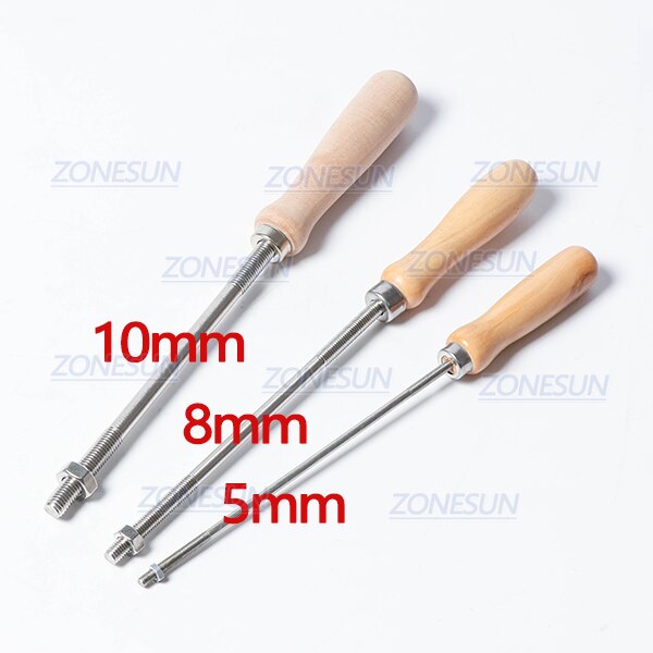 Zonesun 5/8/10mm houten handvat voor aangepaste metalen logo stempel voedsel taart koek brandmerk ijzer leer hout brandmal stempelgereedschap