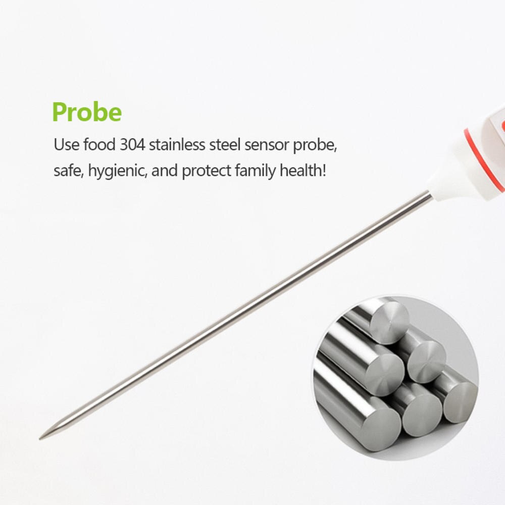 White Digital Food Probe Thermometer With Battery BBQ For Meat Milk Turkey Chicken Beef Kitchen Tools