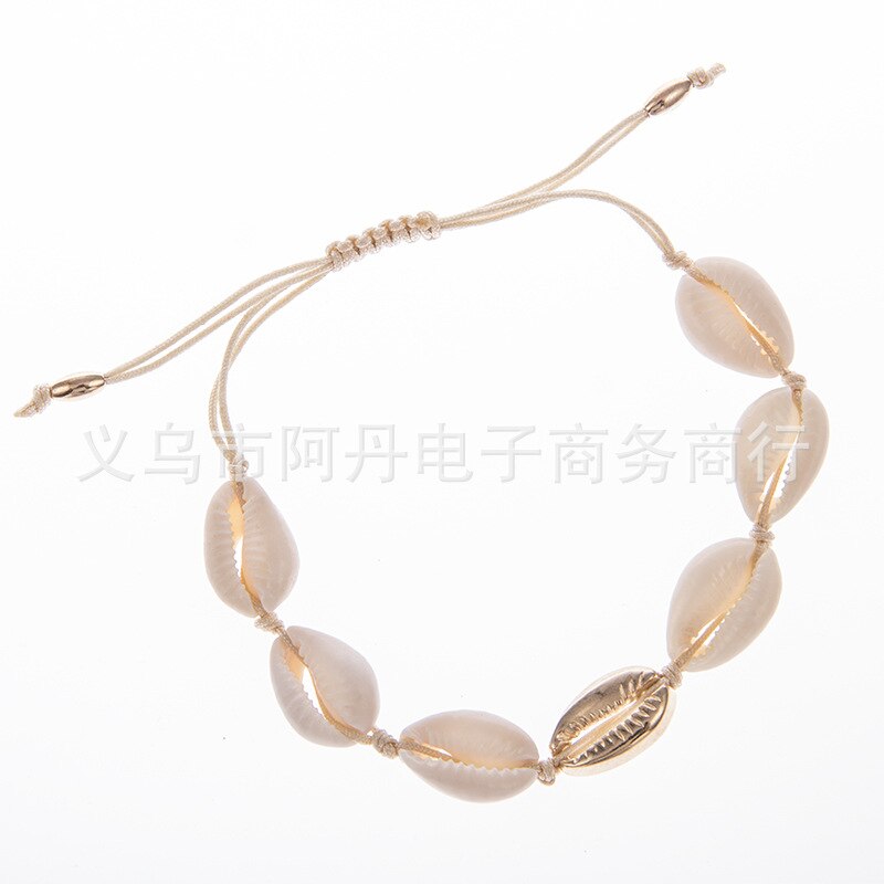 Vintage Gold Color Cowrie Shell Anklet for Women Bracelet on The Leg Foot Chain Girls Beach Ankle Jewelry: 1gold anklet