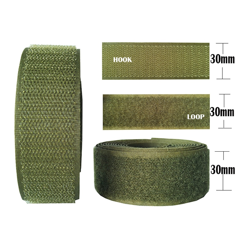 2M * 3Cm Olijfgroen Nylon Sluiting Tape Geen Lijm Naaien Magic Loop Haak Sticker Strip Kleding Stok tape