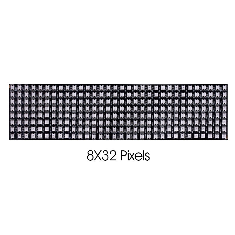WS2812B RGB Flexible 16x16 Pixel Panel Matrix Screen ECO Led Module WS2812 IC Individually Addressable DC5V: 8X32