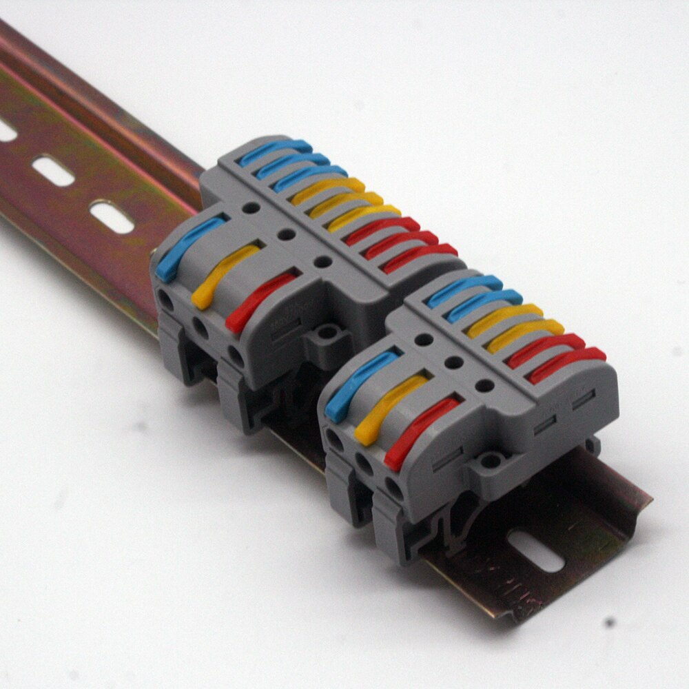 DIN Rail Mini Fast Wire Cable Connectors Universal Compact Conductor Spring Splicing Wiring Connector Push-in Terminal Block