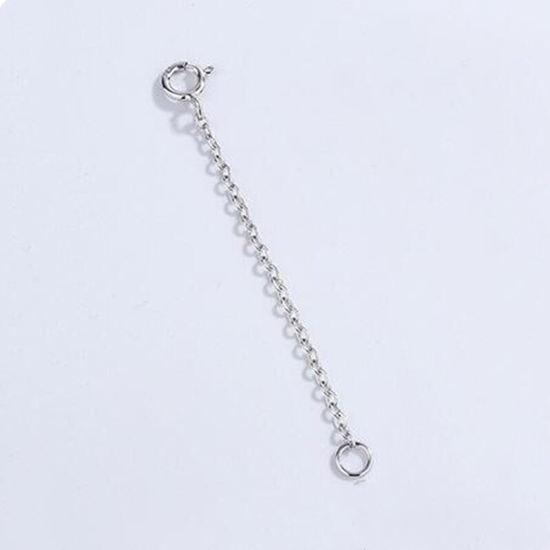 Chaîne d'extension de collier en argent Sterling 925, 2 pièces, Bracelet en vrac, chaînes étendues, Extension de queue pour bricolage, résultats de fabrication de bijoux: S / Black