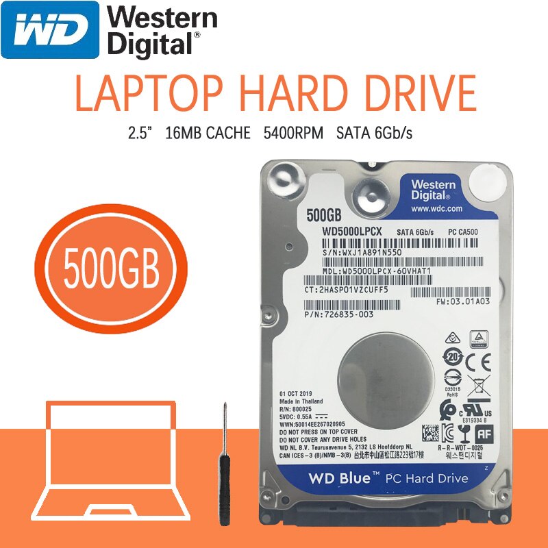 Wd 500gb bærbare harddiske 5400 rpm 2.5 &quot; intern hdd hd harddisk sata iii 16m cache 7mm til gaming home  ps4 laptop