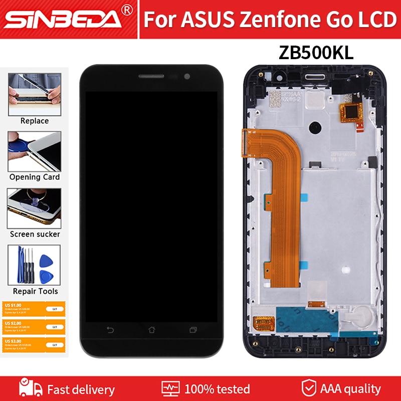 Pantalla LCD Original de 5,0 pulgadas para Zenfone Go ZB500KL X00AD, montaje de digitalizador de marco para ASUS ZB500KL, X00AD