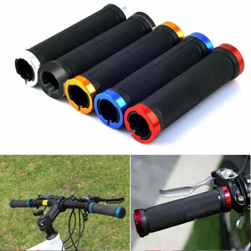 Empuñaduras de goma para bicicleta, bloqueo de aleación de montaña, empuñaduras de manillar de bloqueo Bilateral, funda antideslizante para manillar de ciclismo, accesorios para bicicleta BMX