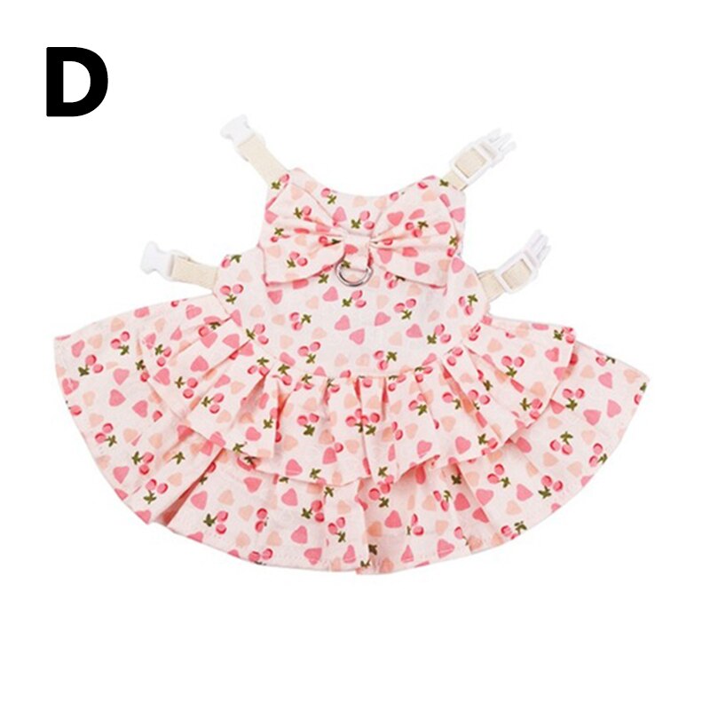 Small Animal Harness Soft Floral skirt Clothes Travel Chest Strap Rabbit Ferret Bunny Hamster Small Pet Supplies Vest Leash Set: 4 / S
