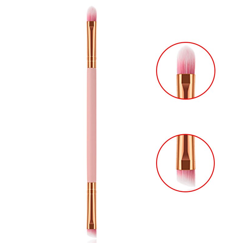 BBL Pro 1 Stuk Roze Dubbele Oogschaduw Schuine Wenkbrauw Borstel Geavanceerde Houten Handvat Eyeliner Concealer Hoge Licht Borstel Gereedschap: Default Title