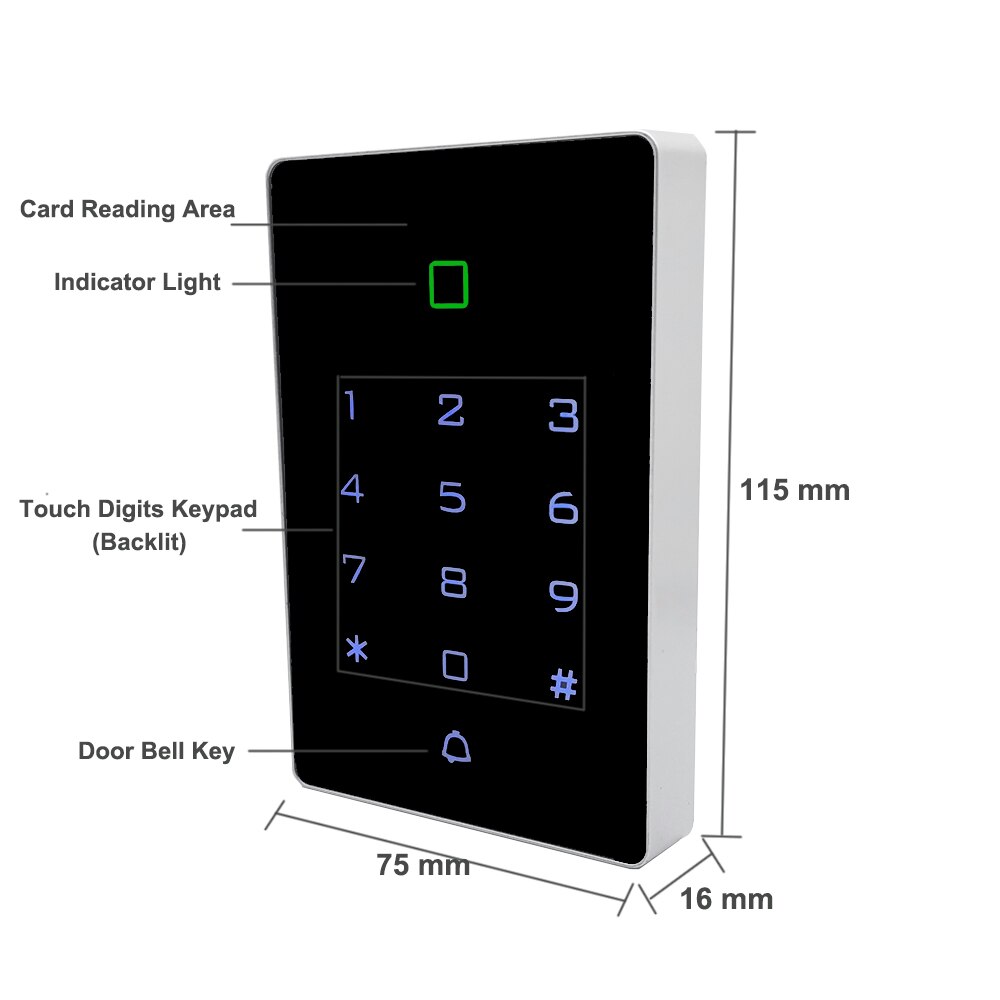 Cerradura de puerta Rfid EM impermeable, sistema de Control de acceso al aire libre, 125Khz