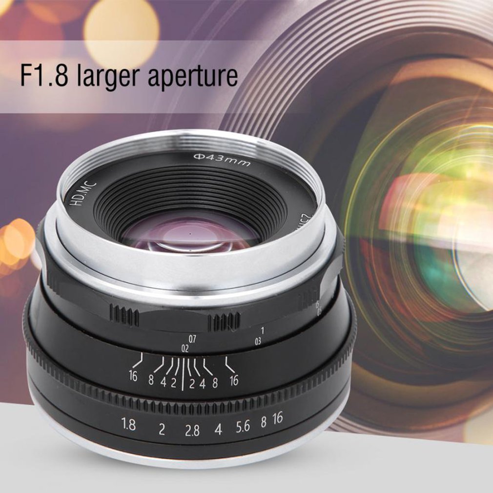 25Mm F1.8 Grote Diafragma Micro Enkele Lens Zwart Direct Metalen Vergulde Metalen Contacten Beter Signaal Geleidbaarheid