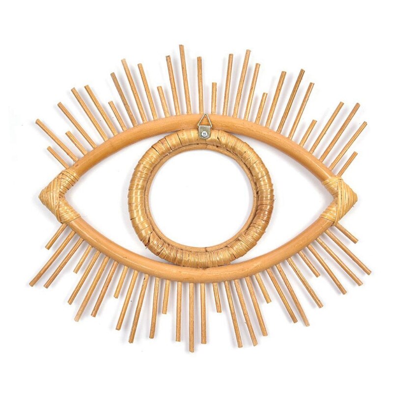 Eye Vorm Decor Spiegel Fotolijst Rotan Art Decor Badkamer Muur Opknoping Ambachten