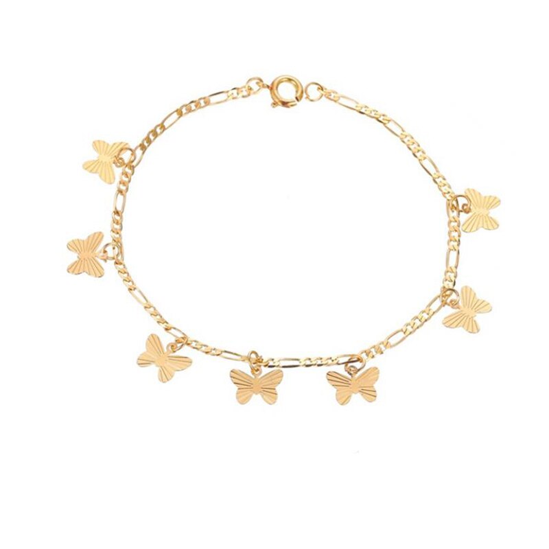 Aankomst Enkele Laag Vlinder Armband Eenvoudige Meisjes Zoete Vlinder Hanger Charm Armbanden Hand Sieraden Voor Vrouwen: Gold