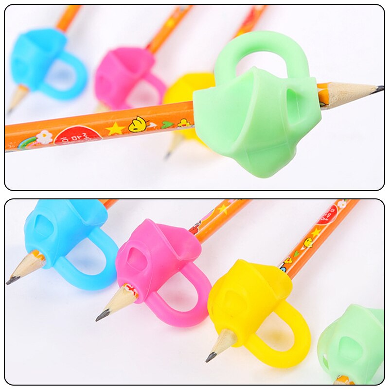 Three/Five Finger Silicone Pen Holder Writing Aids Beginner Writing Thumb Correction Grip Trainer Children Supplies