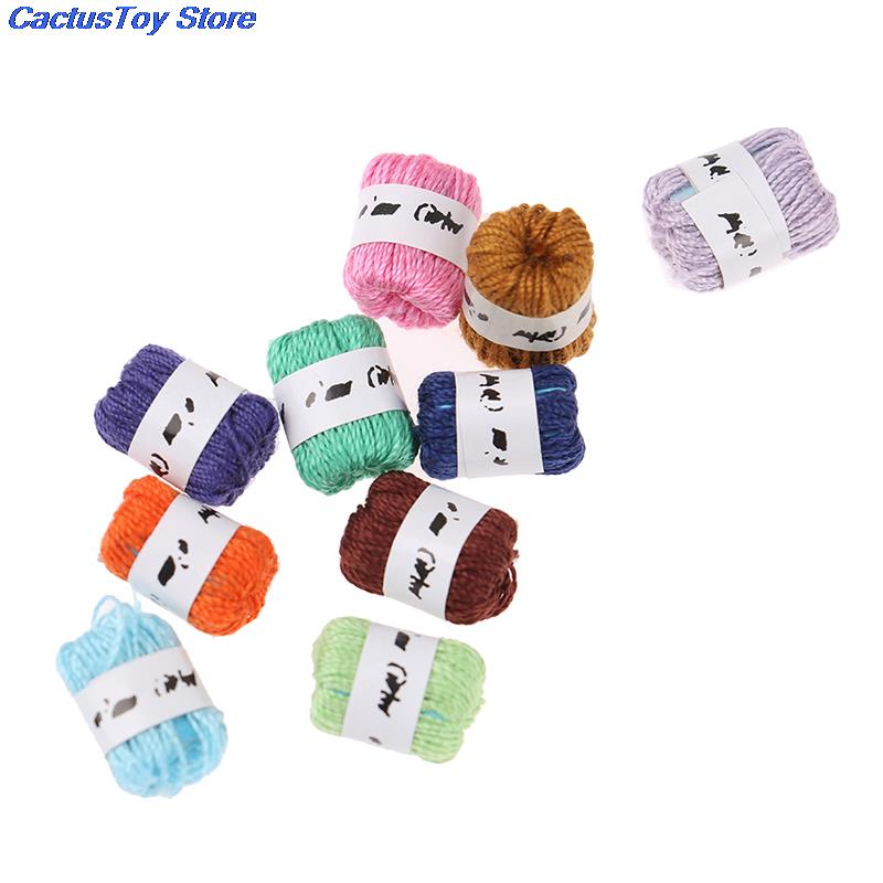 10 pz/set 1:12 casa delle bambole in miniatura filato palle Decor accessori ornamenti giocattoli