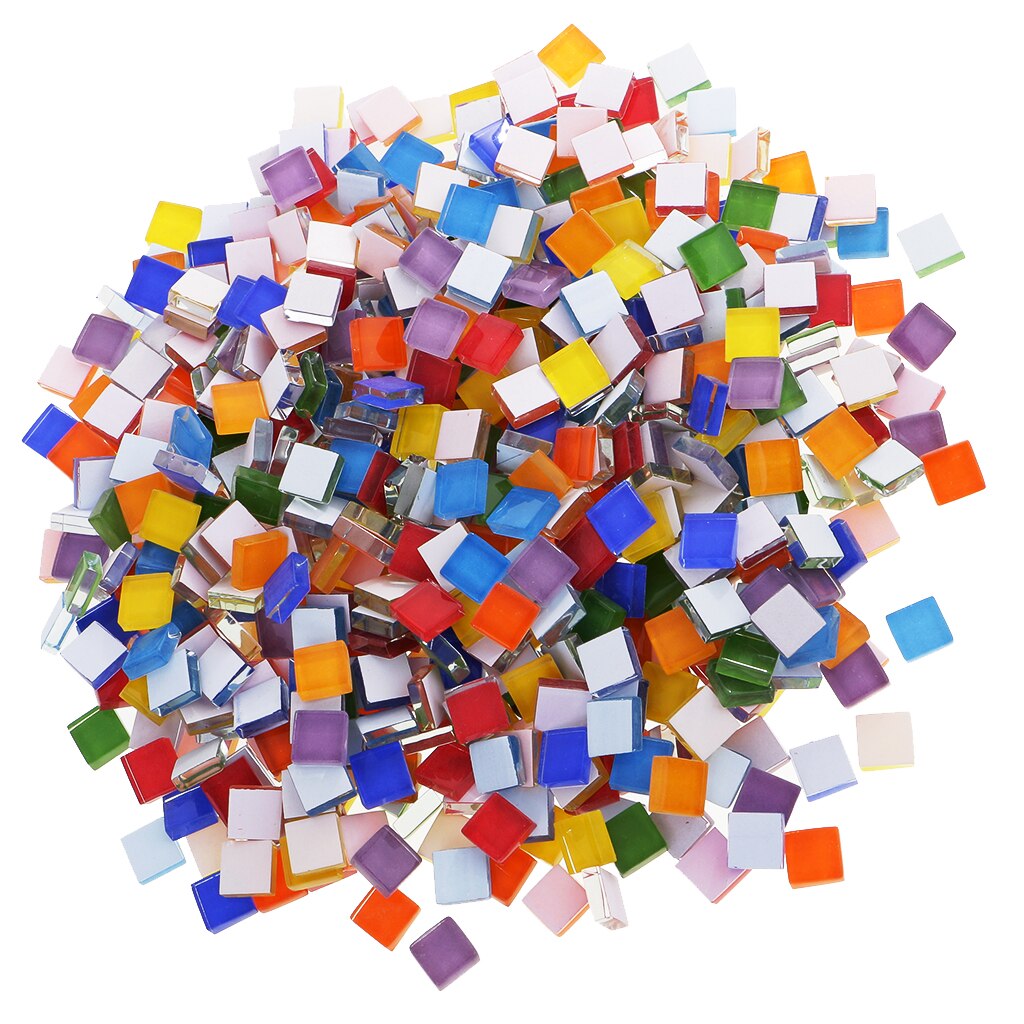 DIY Glass Mosaic Tiles For Crafts,Mixed Color Mosaic Kits With Wooden...