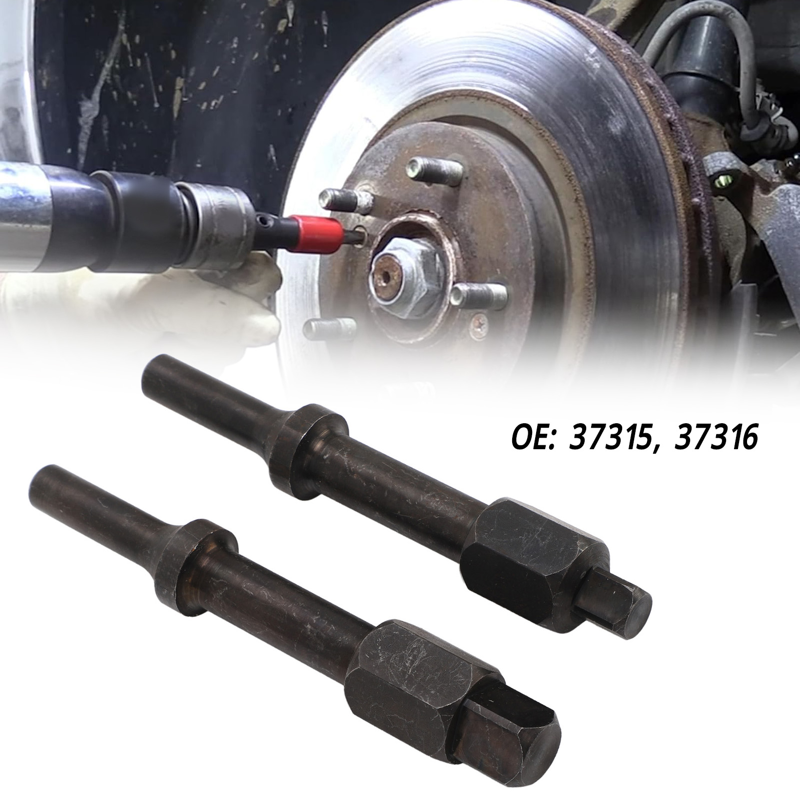 Juego de interruptor de perno neumático, 2 uds., 37315, 3/8 pulgadas, 1/2 pulgadas, broca de martillo neumático para extracción de pinza de sujeción de rodamiento