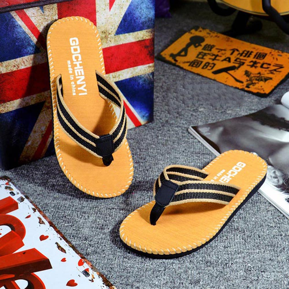 Man slippers house flip flops Stripe Flip Flops Shoes Summer Sandals Male Slipper Flip-flops colorful flat Beach Home Shoes