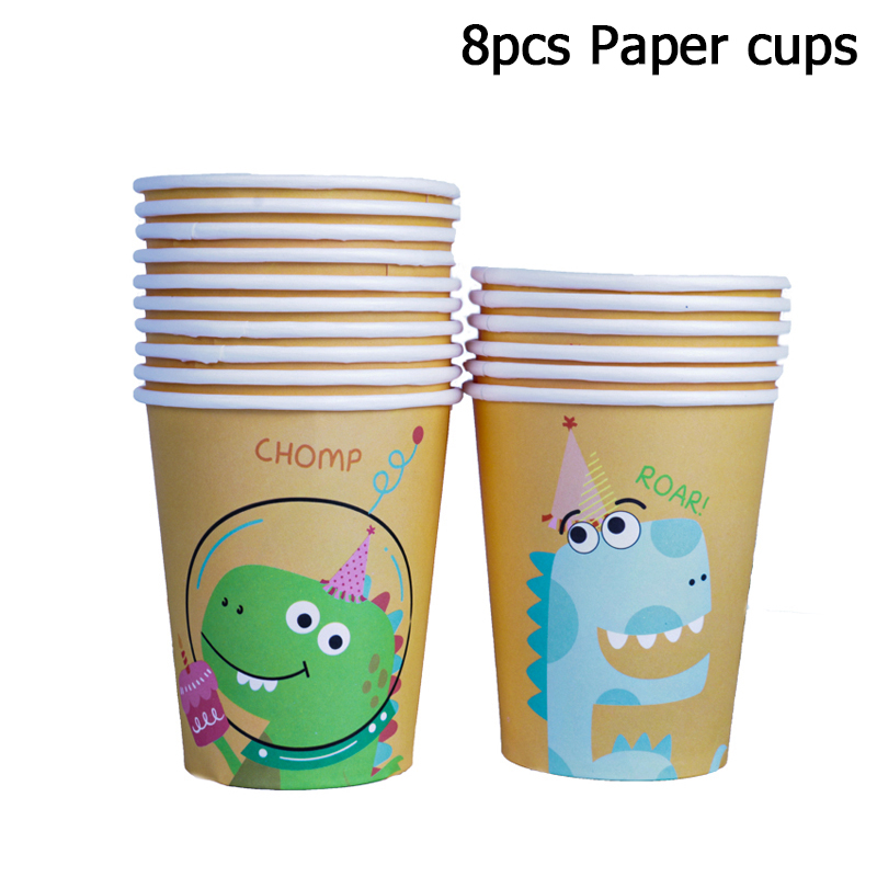 Dinosaur Disposable Tableware Dino birthday Party Decoration paper Napkin Plate Cup Kids Boy Jungle Safari Party Baby Shower: Deep Sapphire