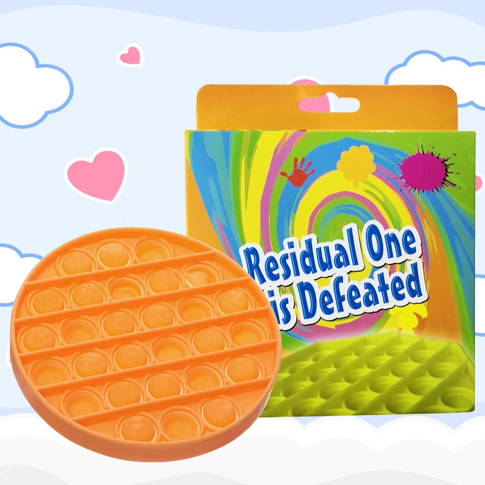 Newcoming Push Bubble Fidget Sensory Reliever Toy Unisex Autism Stress Decompression toy Christmas Juguete de descompresión: E