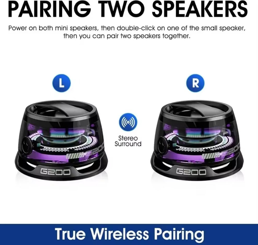 Mini bluetooth-høyttaler bærbar telefonholder rgb-belysning magnetisk høyttaler  bt5.3 mini lydbokser 7 timers avspilling enkel å bære