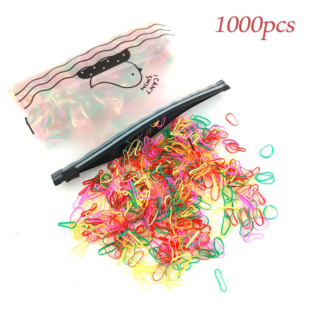 Coleteros elásticos de varios colores para niña, gomas para el pelo, Mini anillos para el pelo, banda de goma para niña, accesorios para el cabello de princesa: 1239-E-1