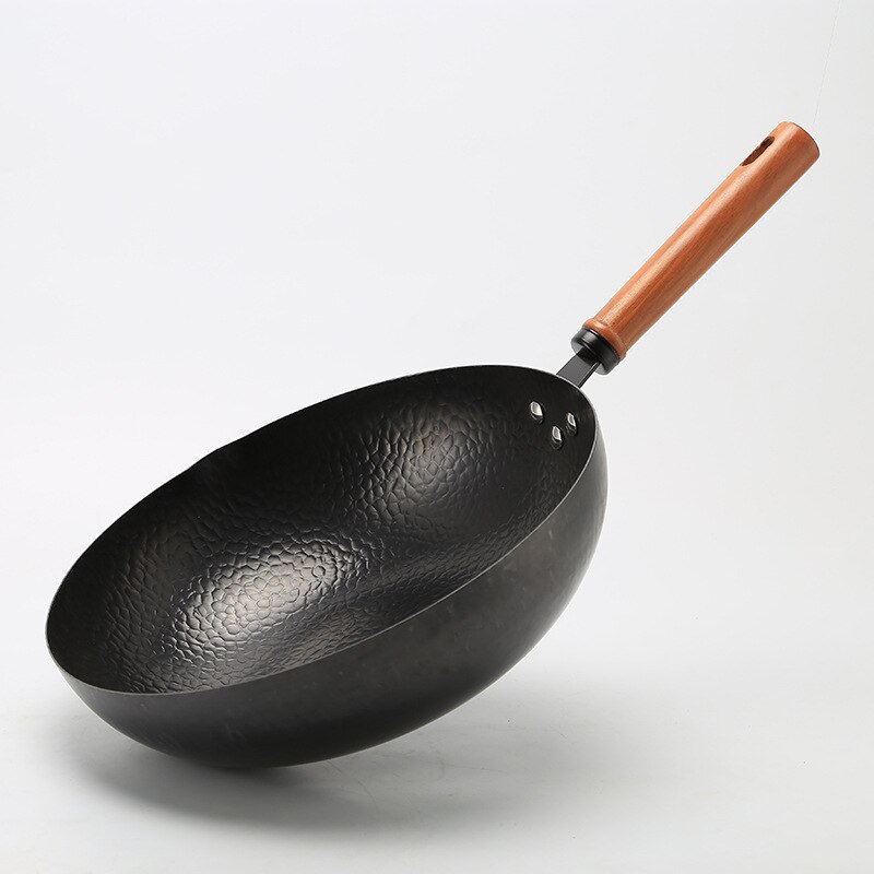 32Cm Nonstick Fry Pan Gehamerd Collection,Premium Carbon Stalen Wok Pan Met Deksel, vaatwasser En Oven Veilig Keuken Kookgerei Set