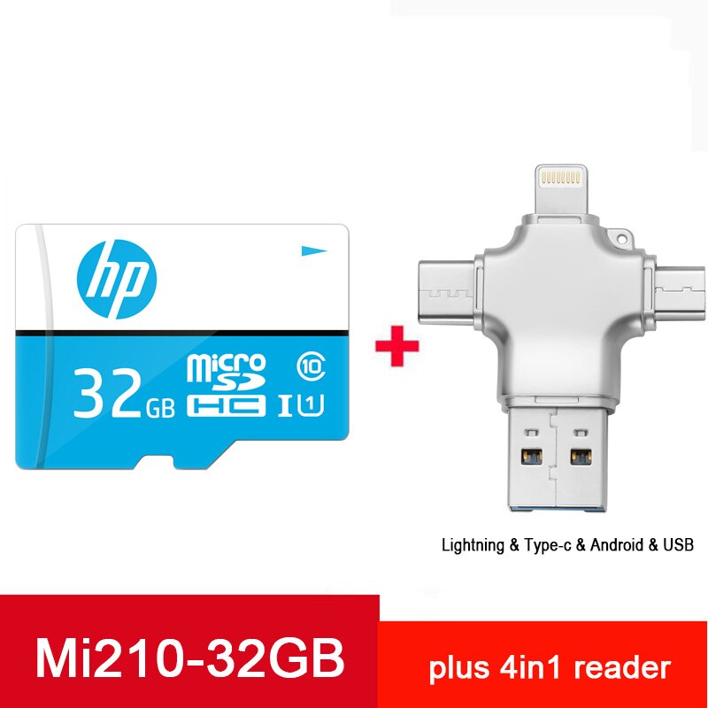 Hp Tarjeta Scheda Micro Sd Scheda di Memoria 128 Gb Tf Flash Card 64 Gb 32 Gb 16 Gb Cartao De memoria Microsd per Galaxy Huawei Xiaomi Telefono: Mi210-32GB-4in1