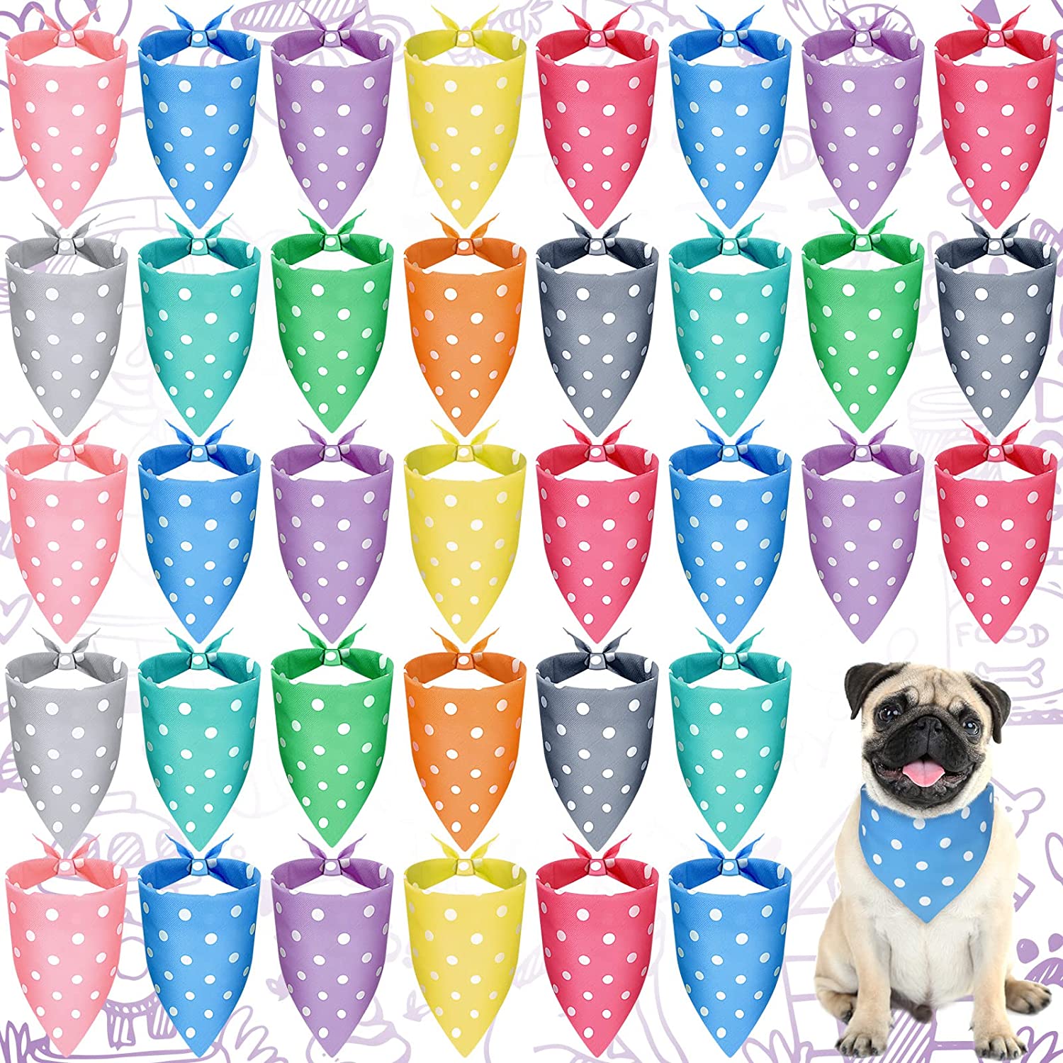 Pañuelo triangular a cuadros para perro, accesorios para babero, Bandana para perros pequeños a medianos, cachorros y gatos, 10 Uds.: Blanco