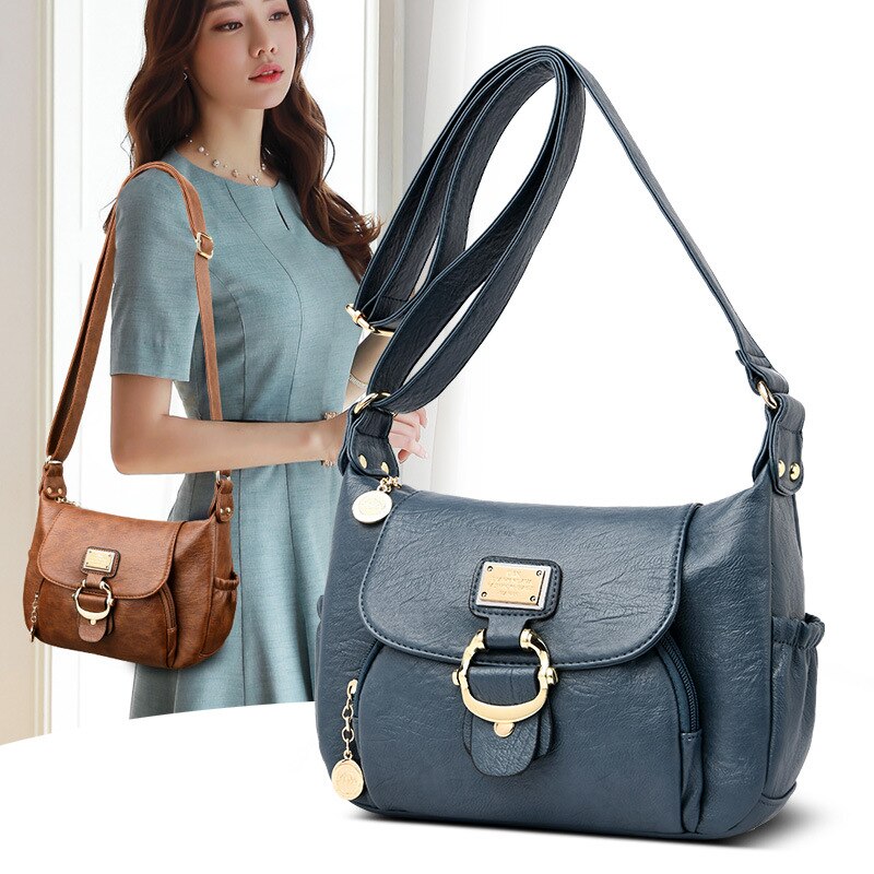Gaohe mom women's bag soft leather Korean leisure middle-aged and old people's slanting single shoulder bag women's ba
