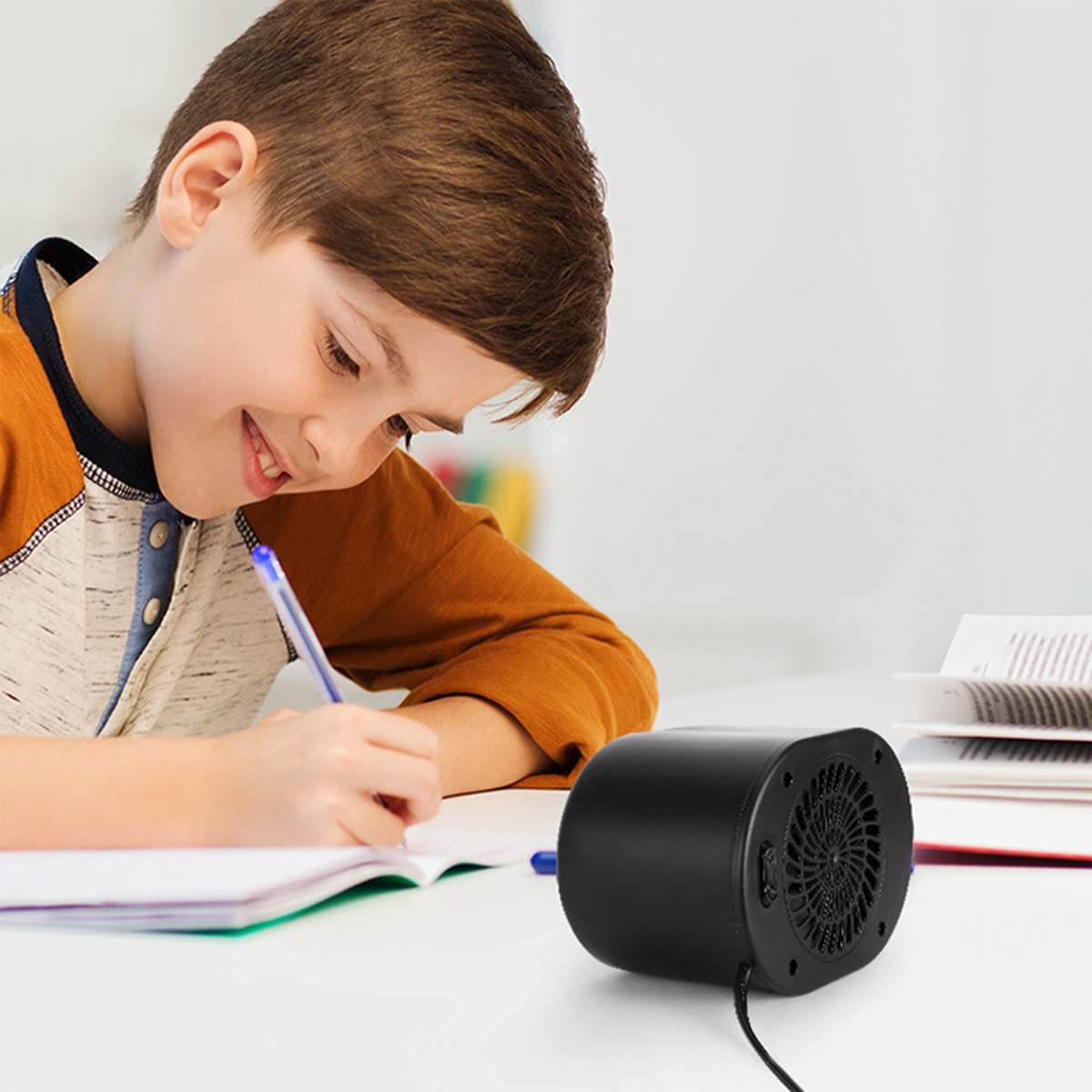 Electric Space Heater Mini Portable table standHome Office Desktop Warm Air Heater Warmer Fan Silent Remote Fast Heat Thermostat