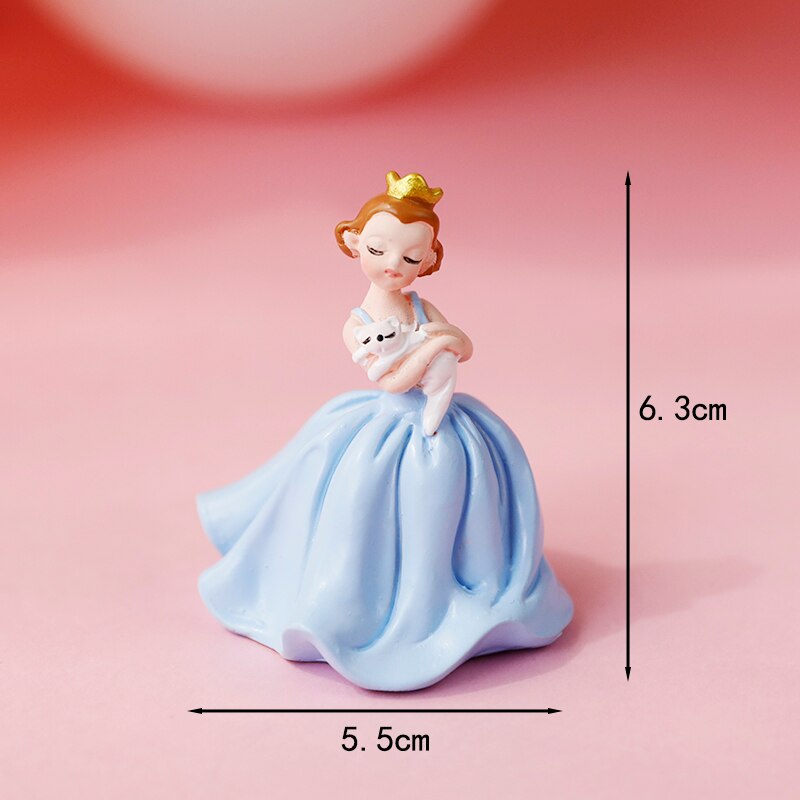 Mooie vrouw meisje kroon kant bloem acryl roze taart topper gelukkige verjaardag bruiloft feest decoratie liefde: Kroonprinses blauw