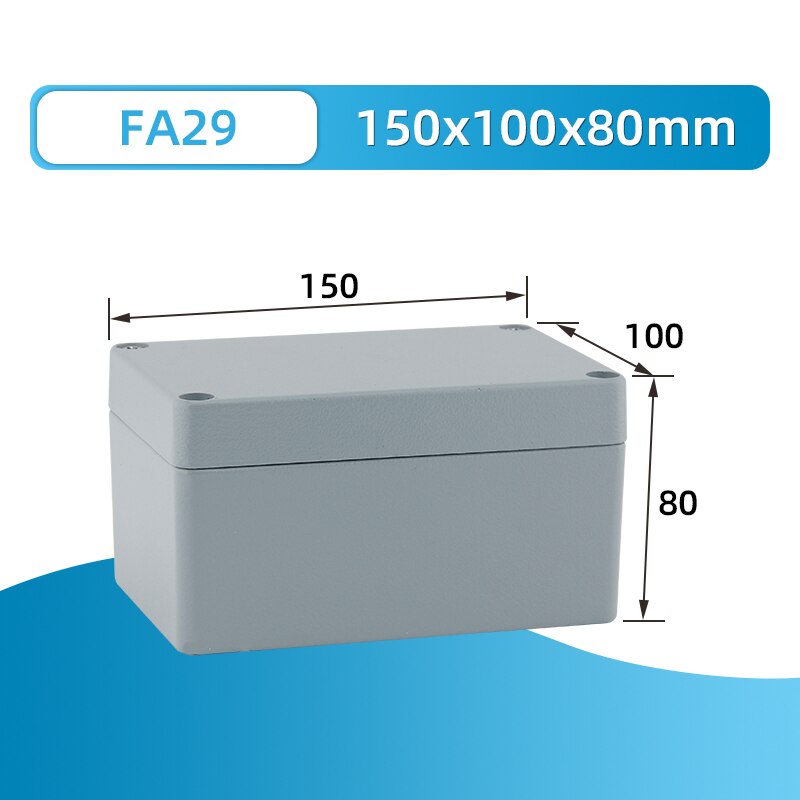 IP66 waterproof aluminium electrical assembly project junction box metal enclosure case hermetic distribution terminal housing: FA29 150x100x80mm