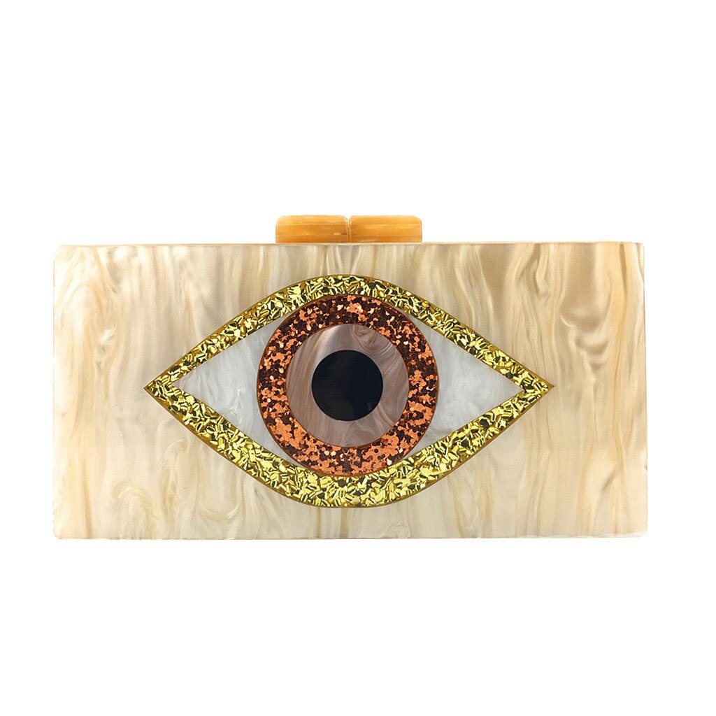 3W#Evil Eyes Bag Shiny Evening Clutch Bag For Wedding Party Women Handbags Acrylic Bag Chain Shoulder Bags Messenger